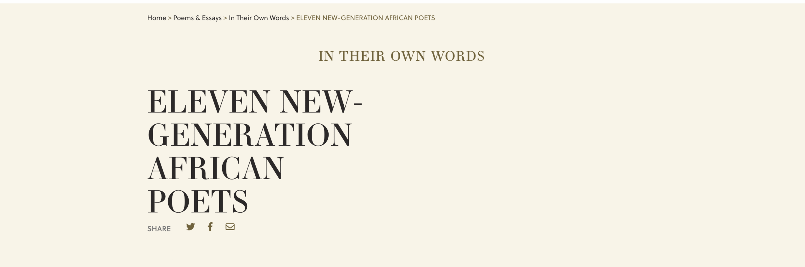 Eleven New-Generation African Poets
