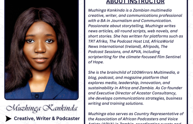 The African Podcast and Voice Academy Welcomes Muzhinga Kankinda as an Instructor